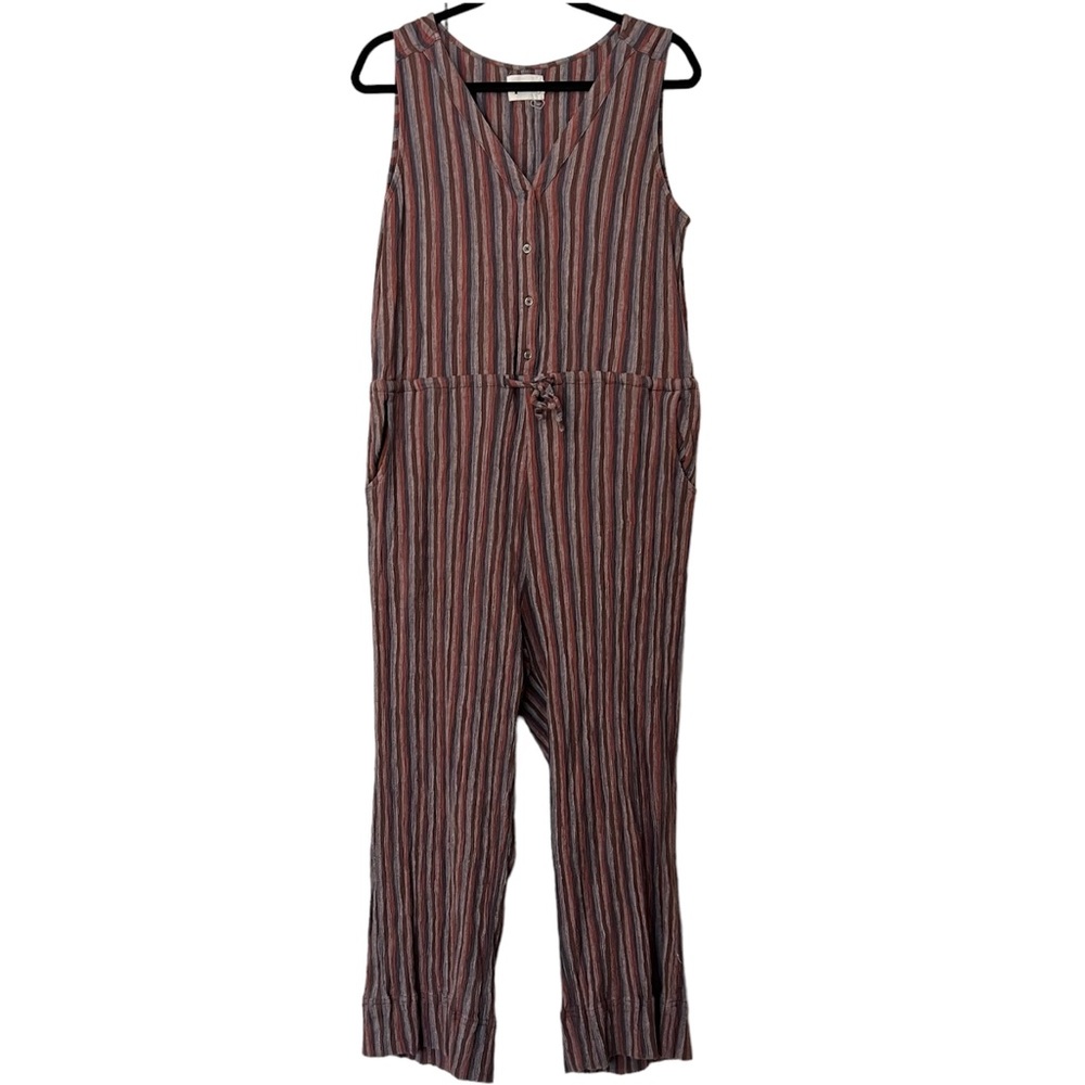 Pact Striped Organic Cotton Jumpsuit